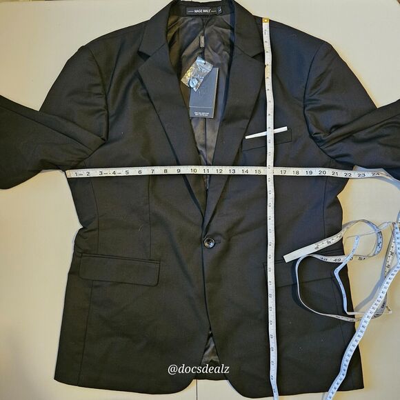 Mage Male Three-Piece Suit Black Men's Size Large - Picture 13 of 16